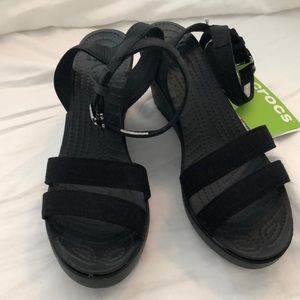 Crocs Wedge Sandals Size 9